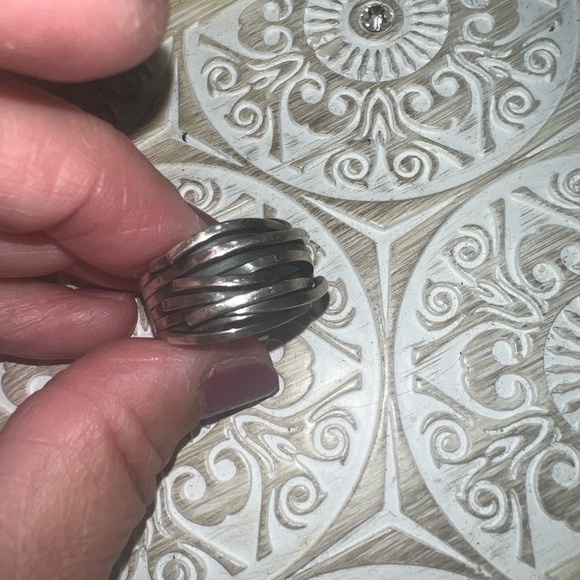 Artisan Modern Wide Chunky Sterling Silver Band Ring Solid Size 9 - Picture 4 of 16